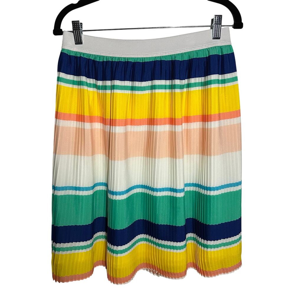 Merona Multicolor Striped Accordion Pleated Skirt Women's Size Medium
